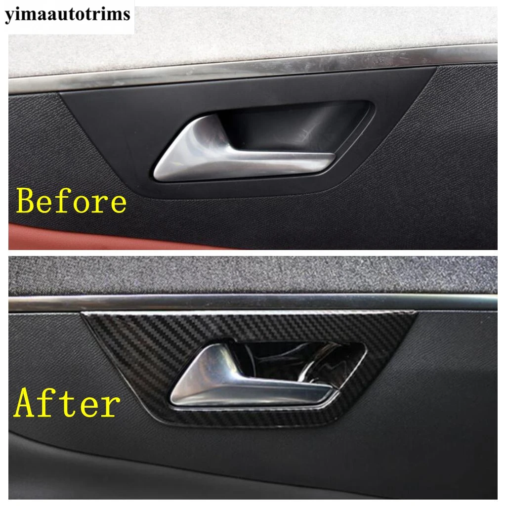 Car Inner Door Handle Bowl Frame Decoration Cover Trim For Peugeot 3008 5008 GT 2017 - 2023 ABS / Stainless Steel Accessories