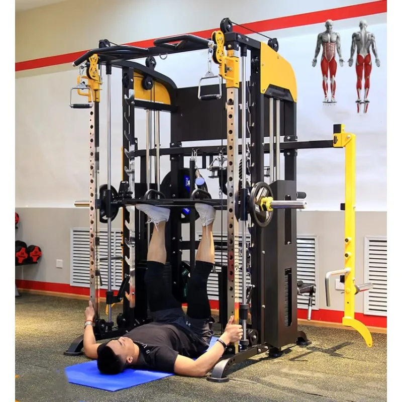 핫 세일 유니섹스 다기능 트레이너 스틸 스미스 머신 피트니스 장비 스쿼트 운동 스테이션 유니섹스