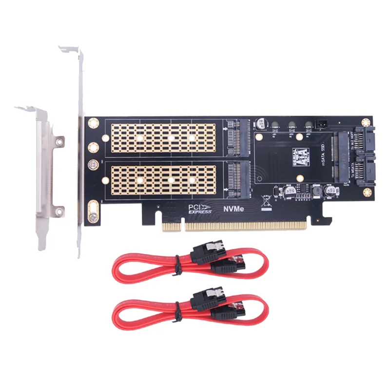 

Exquisite-M.2 Nvme SSD NGFF To PCIE 3.0 X16 Adapter M Key B Key MSATA PCI Expansion SATA 3 In 1 Converter Riser