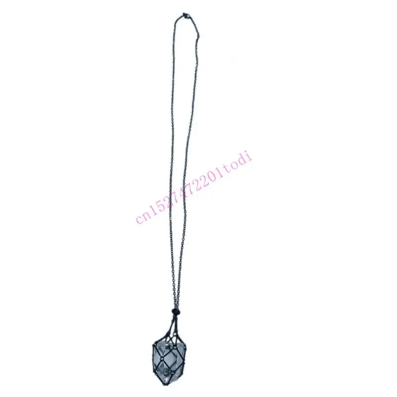 Empty Stone Holder Necklace Chain Mesh Pendant Necklace for Jewelry making M76B
