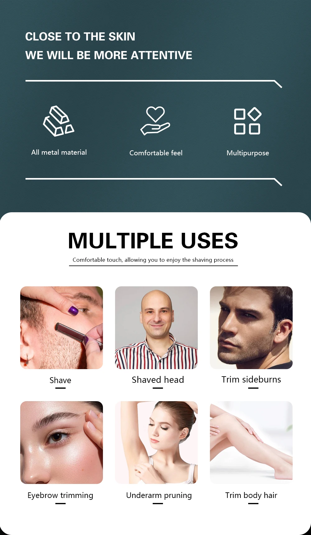 Klassische Straight Edge Barber Razor Schönheit Professionelle Rasiermesser Salon Qualität Manuelle männer Bart Cut Throat Shavette – Detail 2