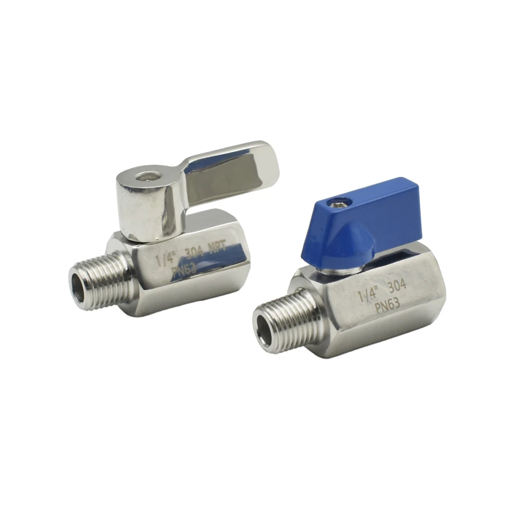 1/8 1/4 3/8 1/2 3/4 BSP NPT 304 Stainless Steel Mini Ball Valve Sanitary  Water Oleic Acid Two-way Ball Valve Self-made