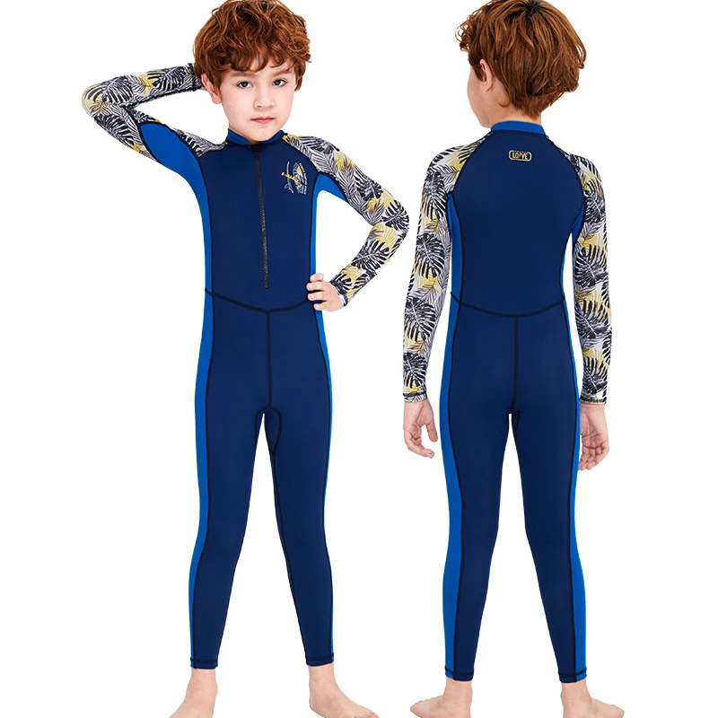 Kinder Sport Badmode Overalls Eendelig Jumpsuit Surfen Badpak Upf50 Lange Mouw Uv Badpak Voor Meisjes Jongens