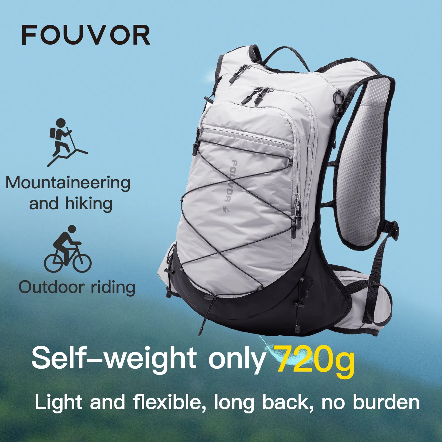 Fouvor Breathable Pressure‑Relief Backpack New Lightweight Sports Daypack for Hiking Travel Gear for Women Men Backpacks 3100-07
