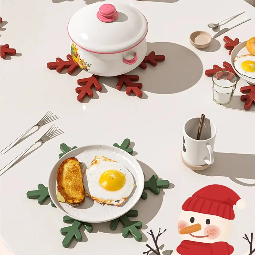 

Foldable Tree Shape Trivets Decorative With Bracket Silicone Hot Mat Heat-Resistant Non-Stick Hot Pot Holders Dining Table