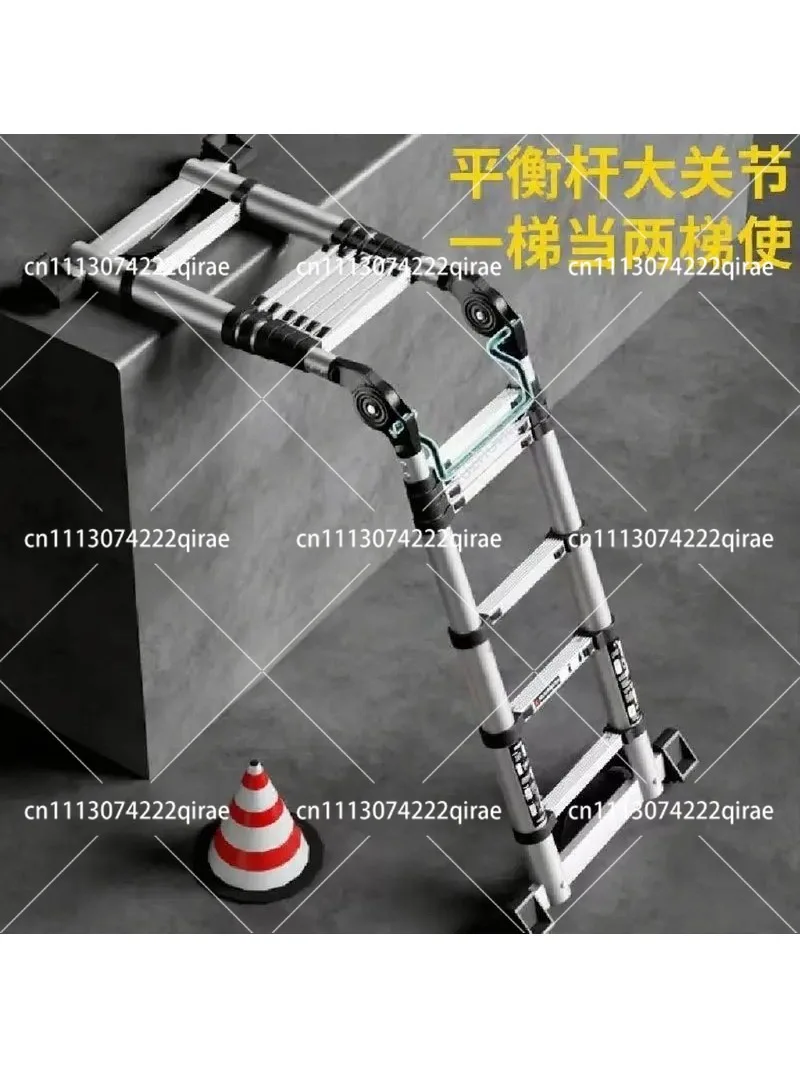 Aluminum Telescoping Ladder, Multi-Purpose Extension Ladder for Home and Construction Use
