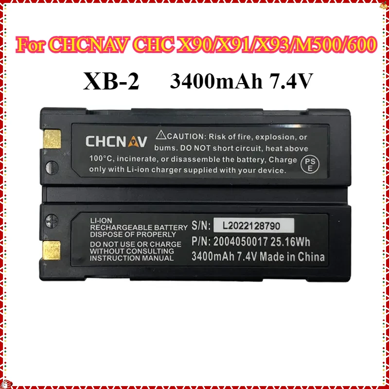 2PCS/4PCS 2004050017(XB-2) GPS Battery for CHCNAV CHC X90/X91/X93/M500/600 Series GPS Battery Model GPS-RTK 3400mAh 7.4V