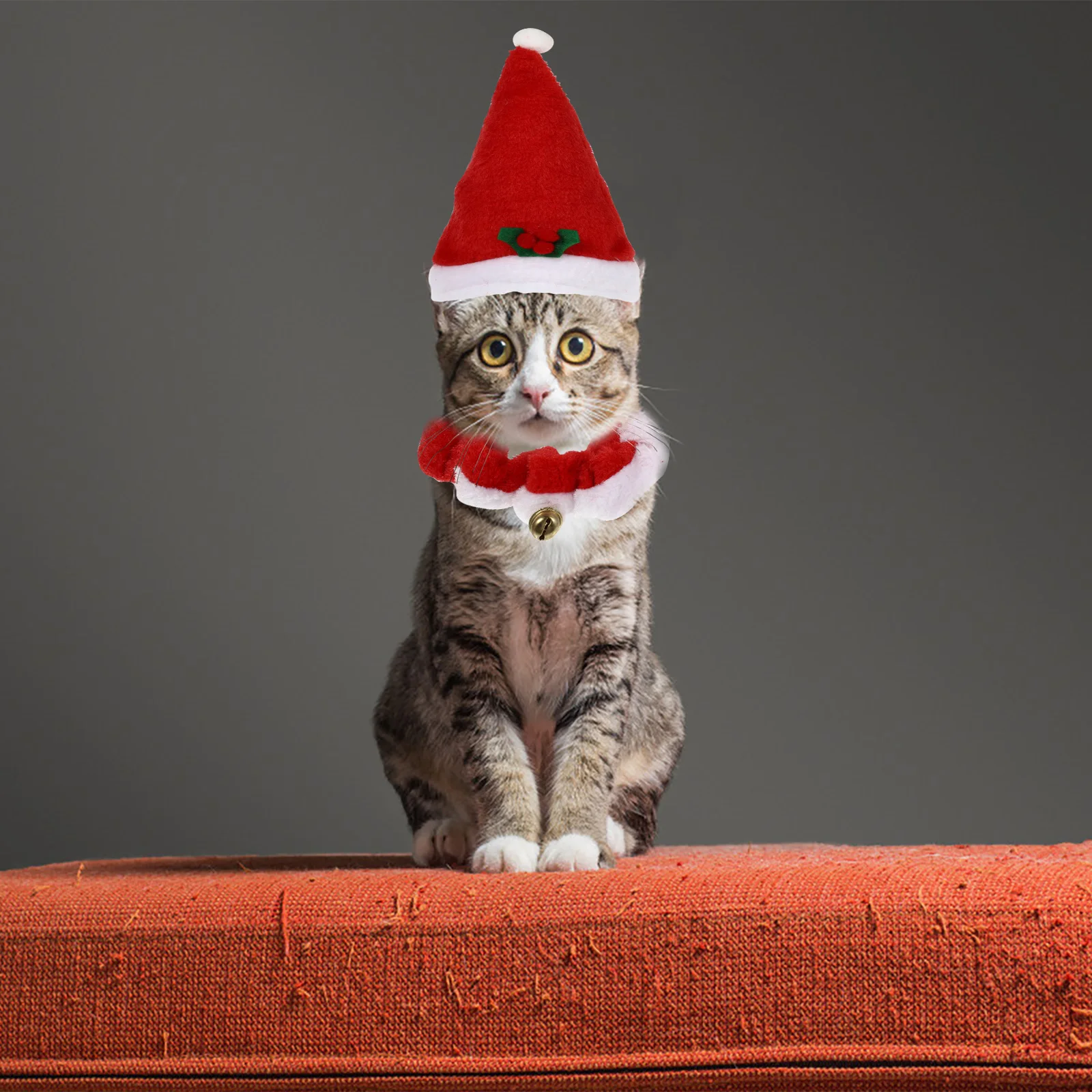 

Christmas Hat Neckerchief Set Red Durable Comfortable Dog Cat Xmas Costume Accessories Small Medium Large Pets Decor Xmas Pet