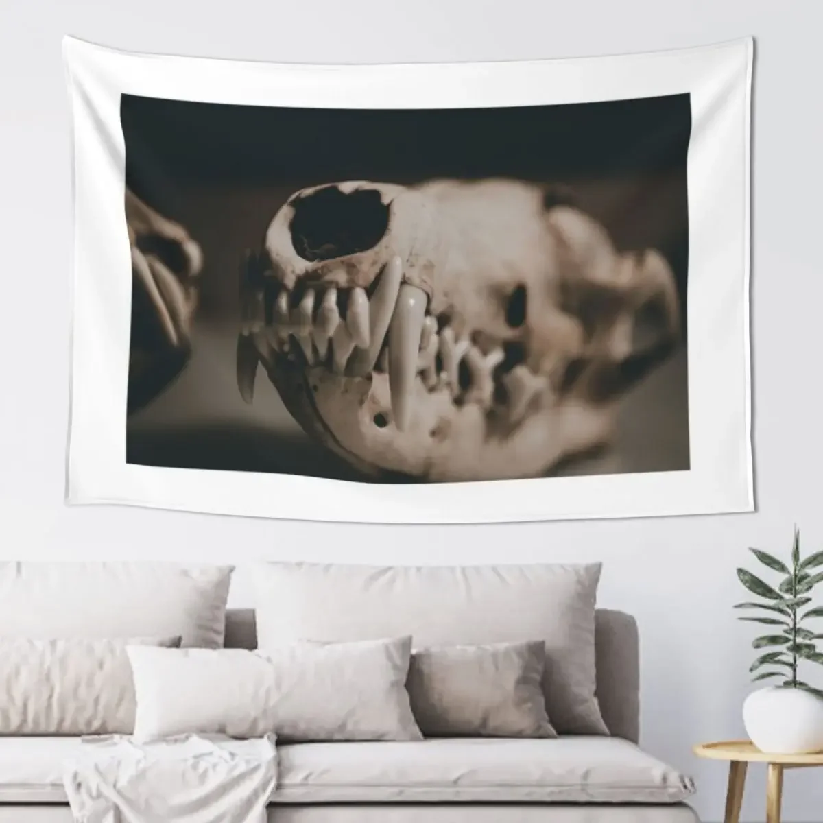 Fox Skull Teeth Tapestry Room Decore Aesthetic On The Wall Wall Tapestries Tapestry