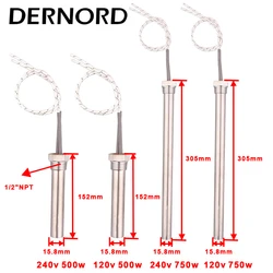 Dernord 120v Cartridge Heater 240v Hot Rod Heating Element Replacement with 1/2