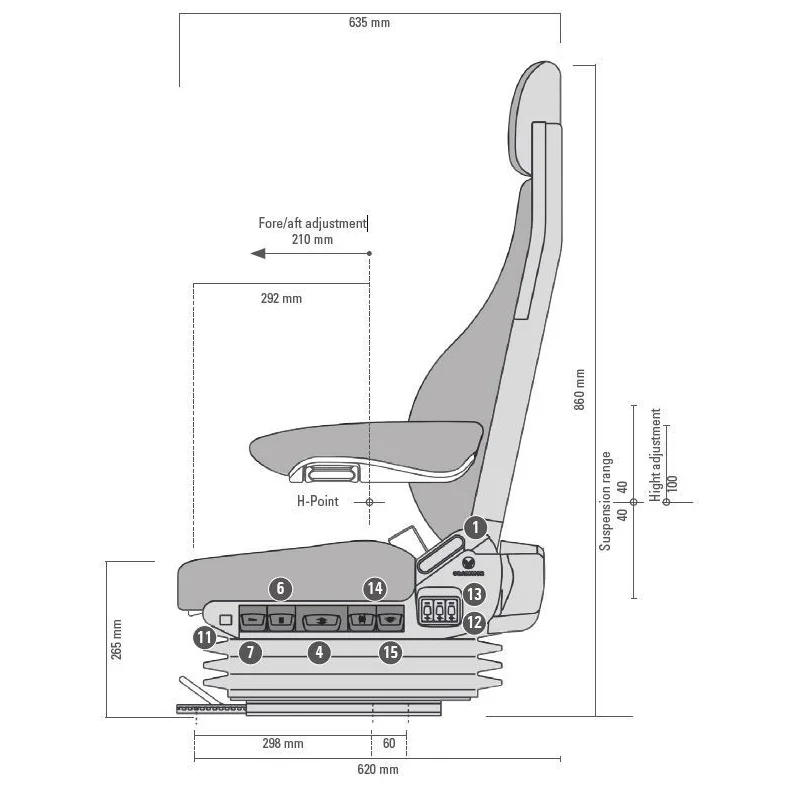 Grammer MSG 90.3 luxury seat air suspension  driver  China factory price in stock