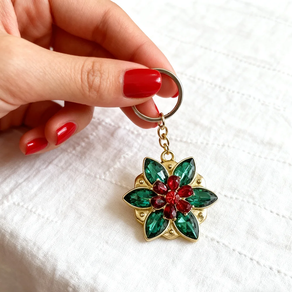 الملونة كريستال زهرة المفاتيح Anastasia المرأة كيرينغ للنساء الفتيات حقيبة الظهر مفتاح سلسلة تأثيري المجوهرات #1
