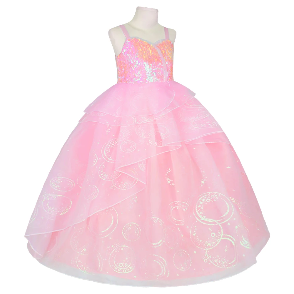 Halloween European and American magic witch Glinda cosplay pink dress children's stage performance costume adult dress view 3