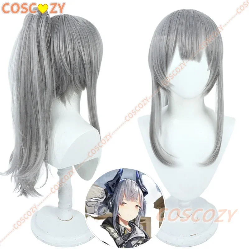 

CosplayLiskarm Arknights Cosplay Wig Long Grey Ponytail Heat Resistant Synthetic Hair Halloween Role Play Wigs + Free Wig Cap