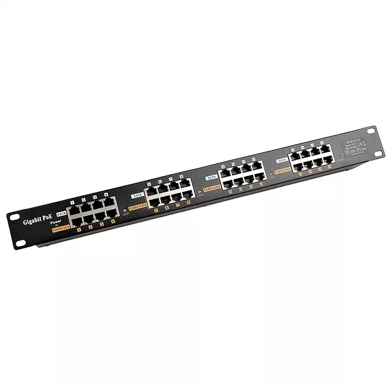 Universe Grocery Store Rack-specific, 16-port POE Mid-span Gigabit Ethernet Powered Injector (supports A.B Mode for POE)