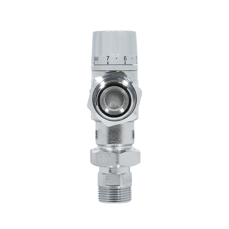 Magnetventil Wholesale Brass Three Way Male Solenoid Operated Water Thermostatic Mixing Valve Control Plated Chrome Finish OEM Available Wasser und Dampf — Detail 2