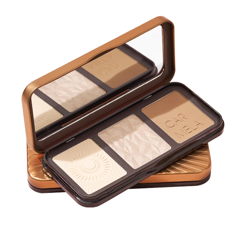 Highlight Contour Compact Shadow Brightening Three-Dimensional Face Tear-Covering Groove French Lines Powder