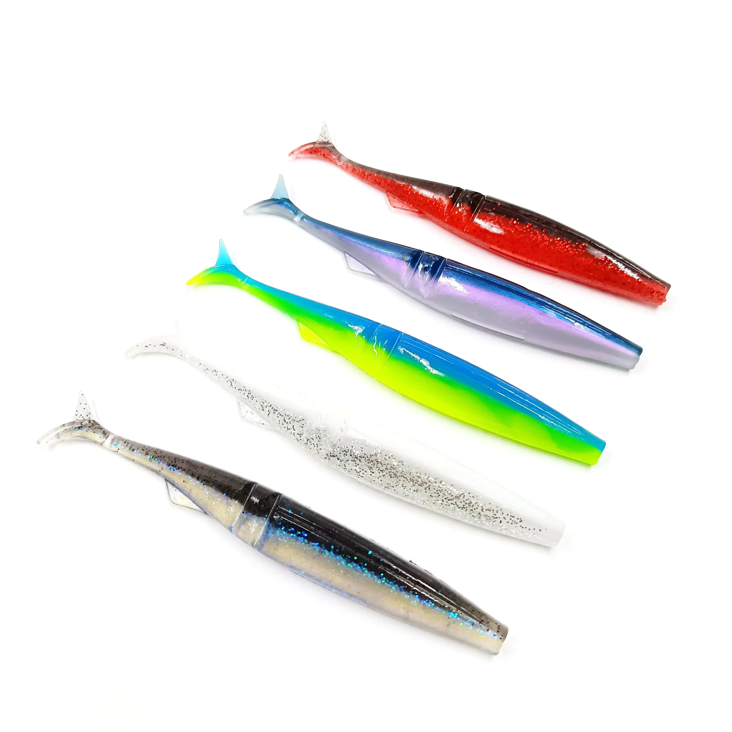 Duoduoyu 5 pçs/saco 12cm 9.9g grande segmentado isca de pesca macia isca de plástico macio isca artística shad isca swimbait equipamentos de pesca