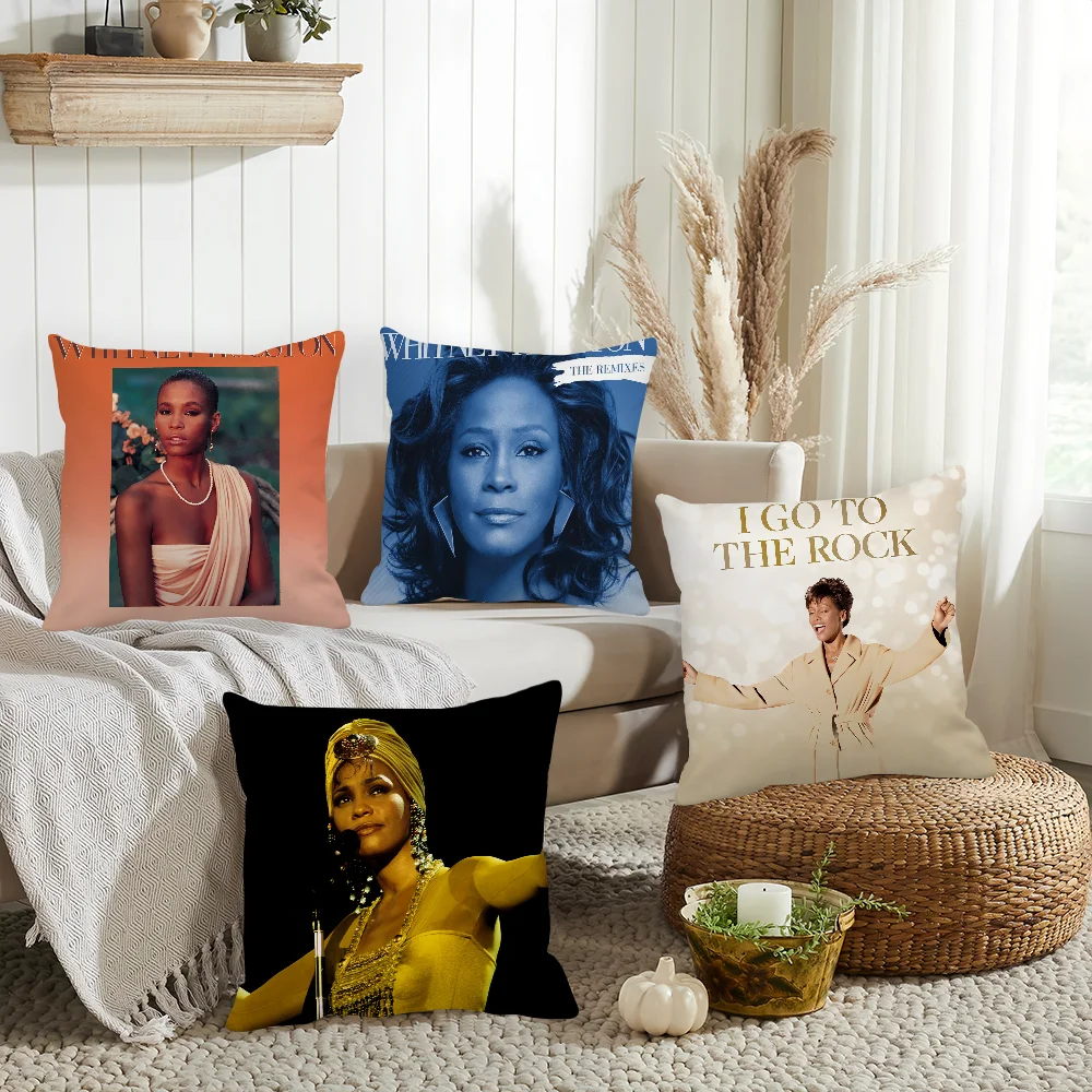 Singer Whitney Houston Pillow Case Home  Cushion Cover Suitable For Office Sofa Car Suitable For All Seasons