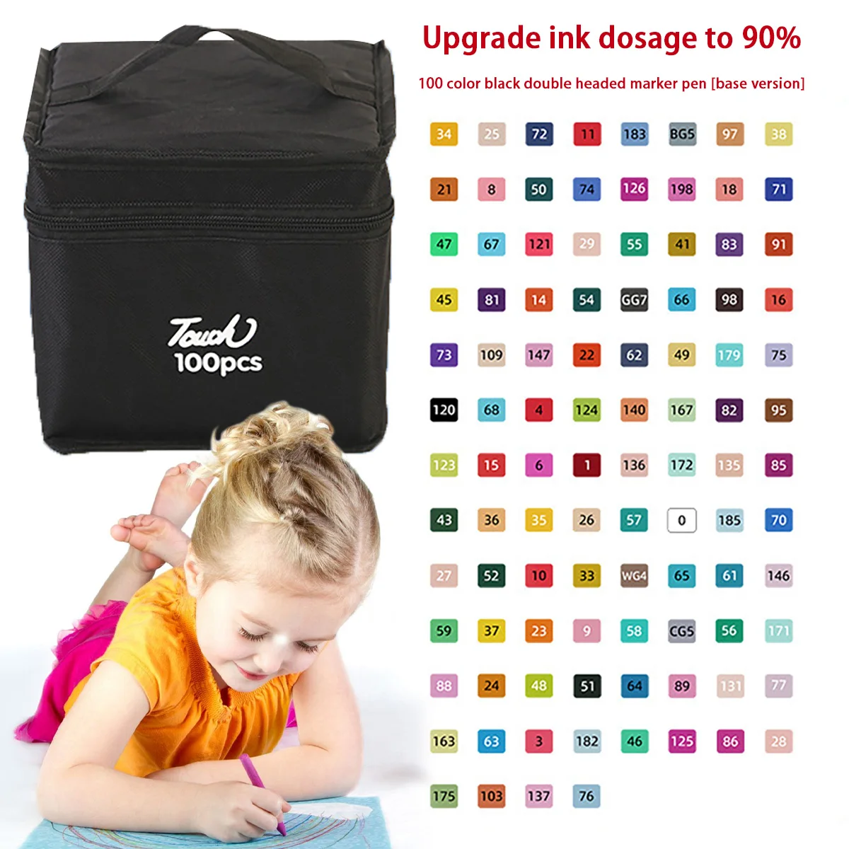 100pcs markers, double headed art drawing tools, colored pens, Christmas and New Year gifts