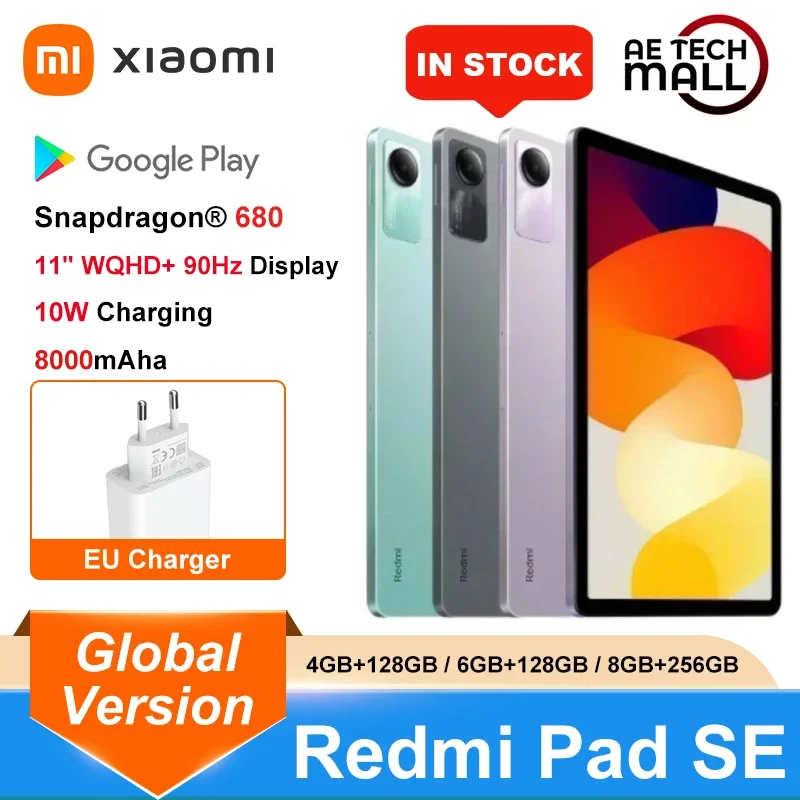 Redmi Pad SE Global Sürüm Snapdragon ® 680 128 GB / 256 GB Mi Tablet Dörtlü hoparlörler Dolby Atmos ® 90Hz 11