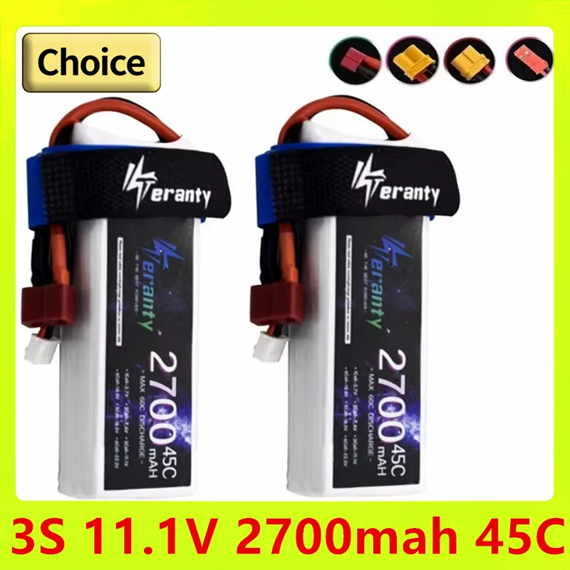 LiPo Battery 2700mAh 11.1V 3s 45C For RC Drone Helicopter Aircraft Quadcopter Cars With T JST XT30 XT60 Plug 11.1V 3S Battery