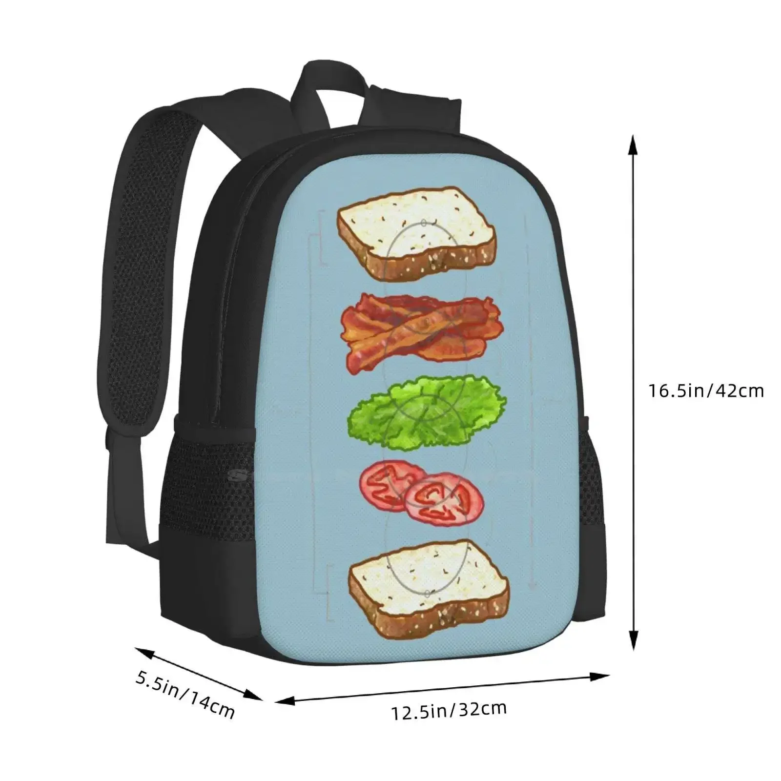 Blt الكمال مخطط Tm رائجة البيع حقيبة مدرسية على ظهره حقائب الموضة برجر Blt مخطط العلوم الفنية الهندسة الغذاء #3