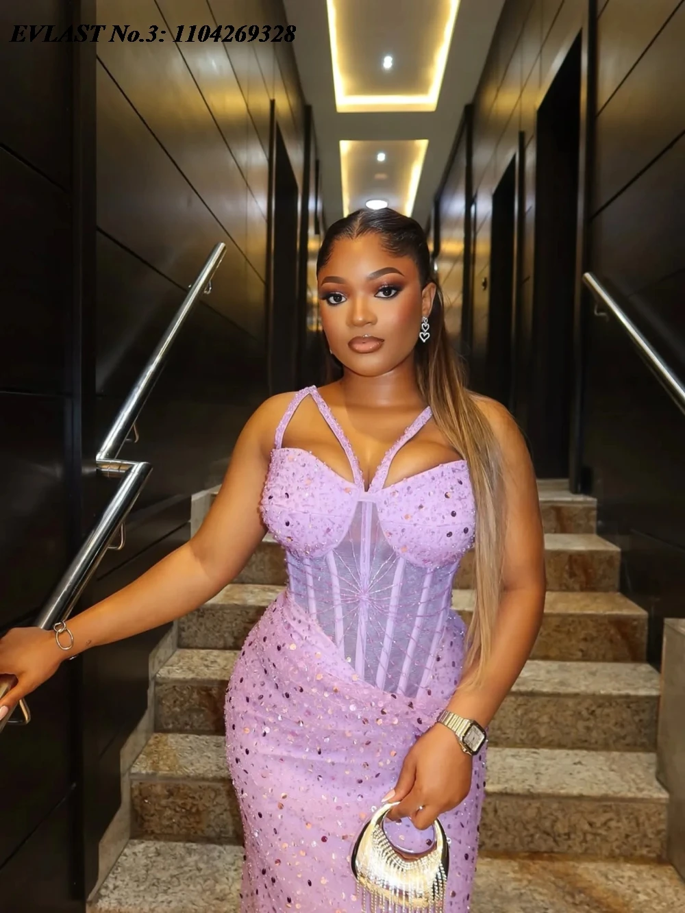 EVLAST Customized 2026 Rhinestone Crystal Mermaid Prom Dress Aso Ebi Sequins Black Girls Formal Party Gown Robe De Soirée E3P581