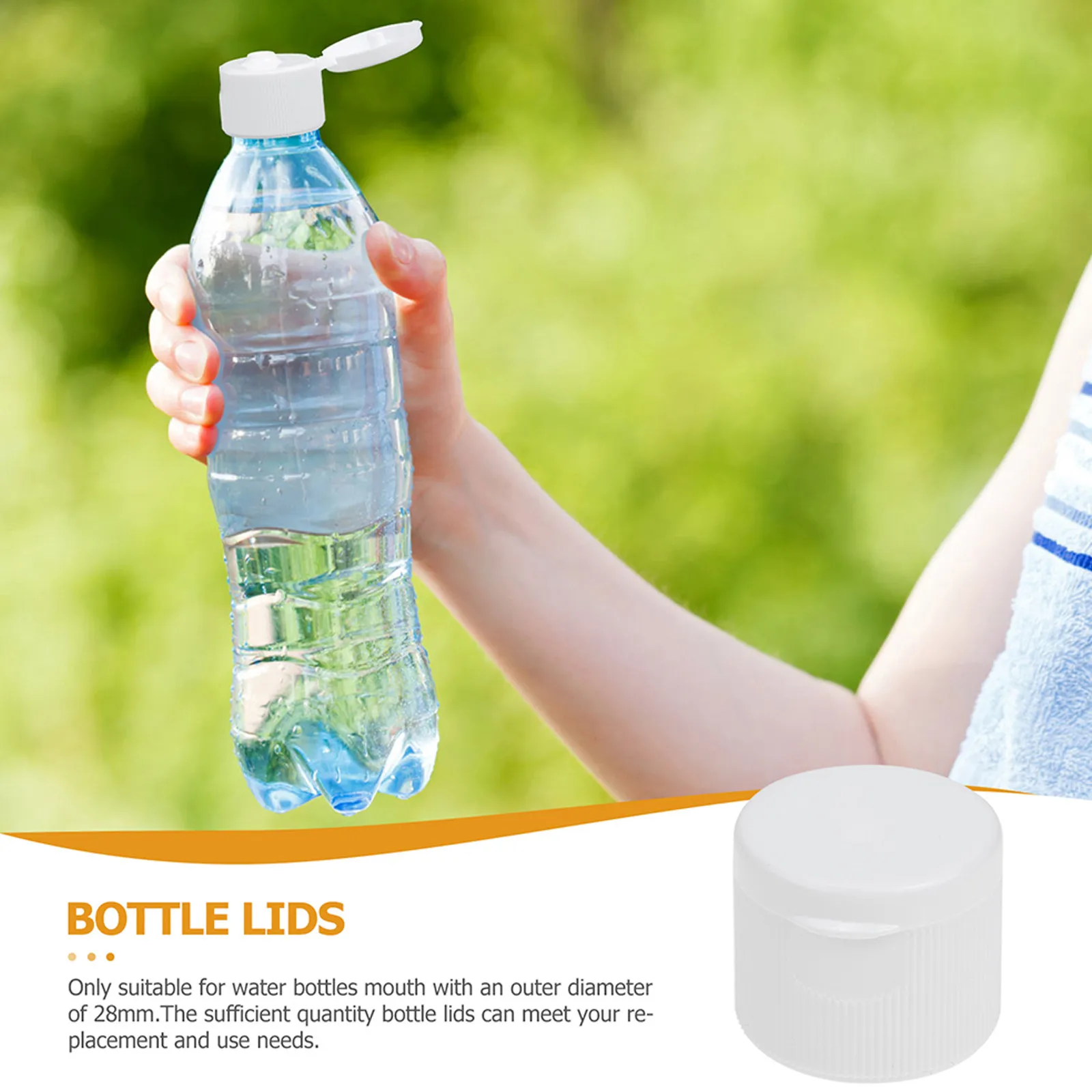 40Pcs Plastic Water Bottle Lids Replacement Caps for Sports Bottles 28Mm Thread Size Leak Resistant Comfort Grip Bottle Tops