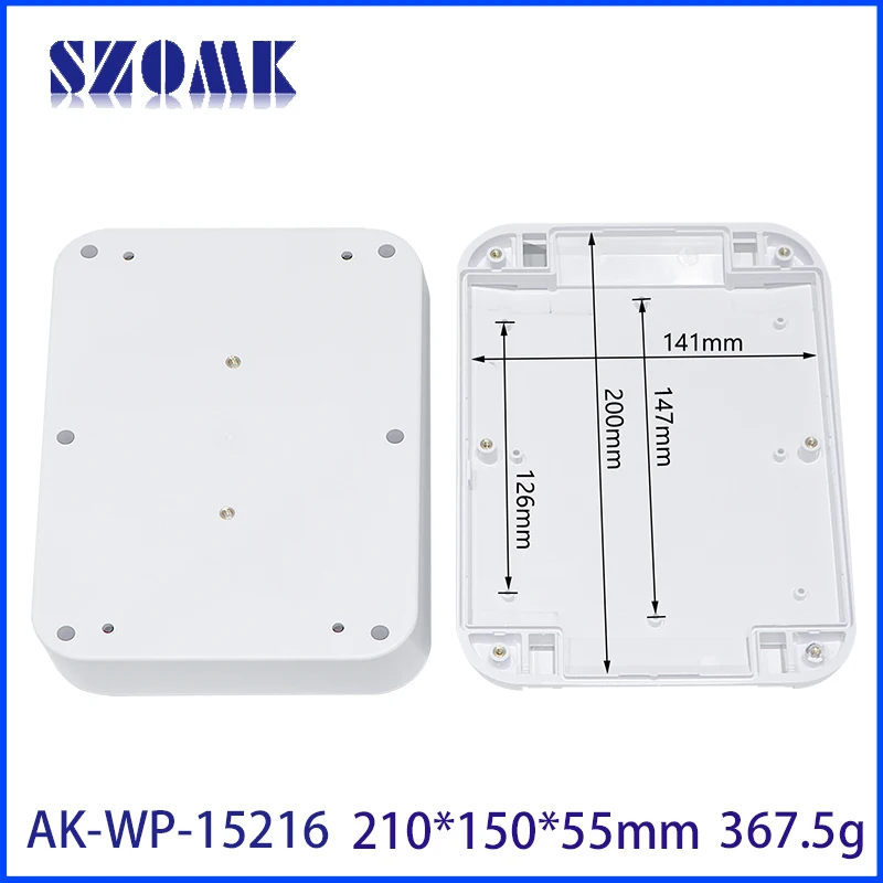 SZOMK kotak tahan air Anti-UV 210*150*55mm ASA Ip67 kotak plastik luar ruangan UL94HB cuaca keras cuaca lembab panas Ip67