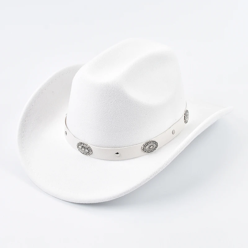 Cowboy-Cowgirl-Hut im Western-Stil für Damenmode, Filzhüte, geeignet für Western-Themenveranstaltungen, Musikfestivals, passend – Detail 3