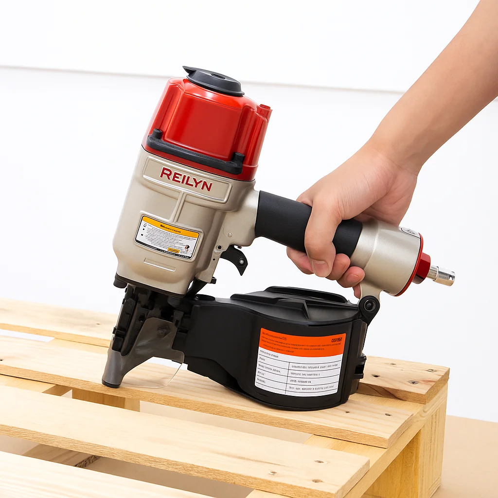 Reilyn CN57: La Mejor Pistola Neumática para Clavos de 50-80 mm en Trabajos de Madera y Estructuras