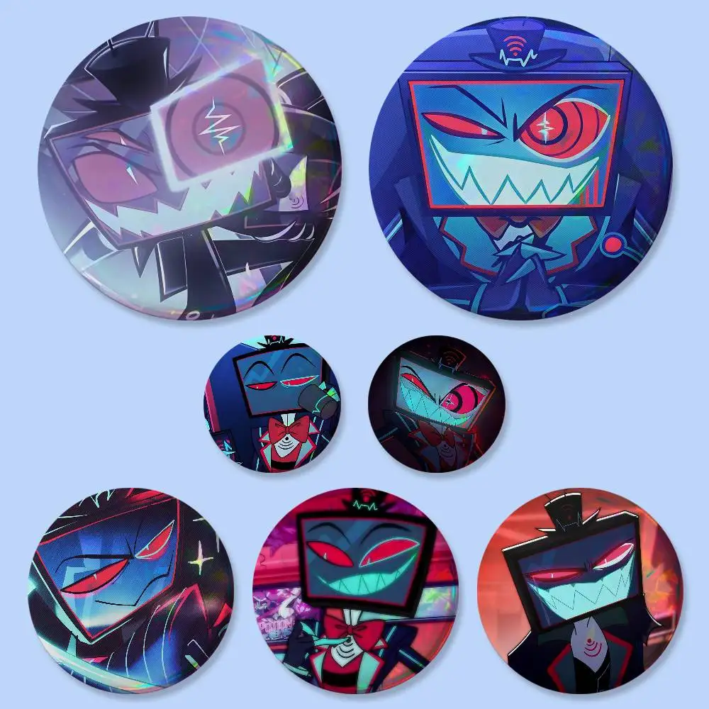 Image of 1 Stück H-Hazbin VOX H-Hotel Trust Us Abzeichen Runde Kreative Anstecknadel Brosche Taschendekoration Zubehör für Fans Sammler Freunde Geschenke