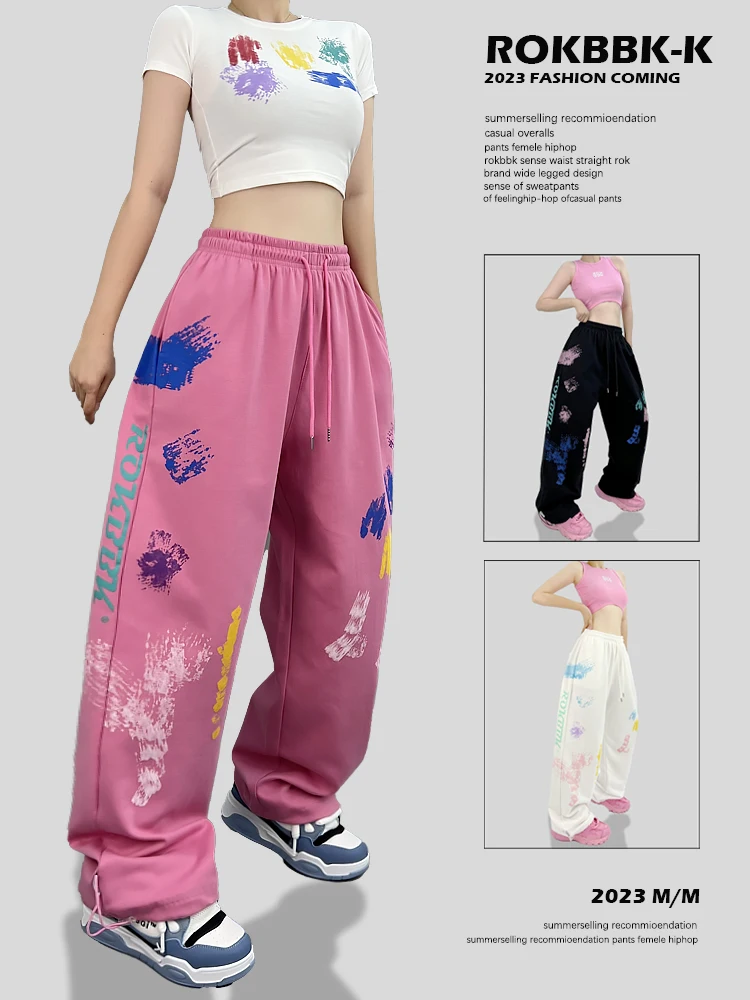 

Summer Thin Hiphop Sweatpants Jazz Dance Jazz Pants Female Dopamine Rave Festival Clothing Streetwear