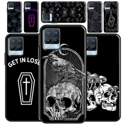 Skull Gothic Creepy Pastel Goth For OPPO Realme 7 8 Pro 8i 9i C21 GT Neo 2 Case For OnePlus 9R 8T Nord2 8 9 10 Pro Cover