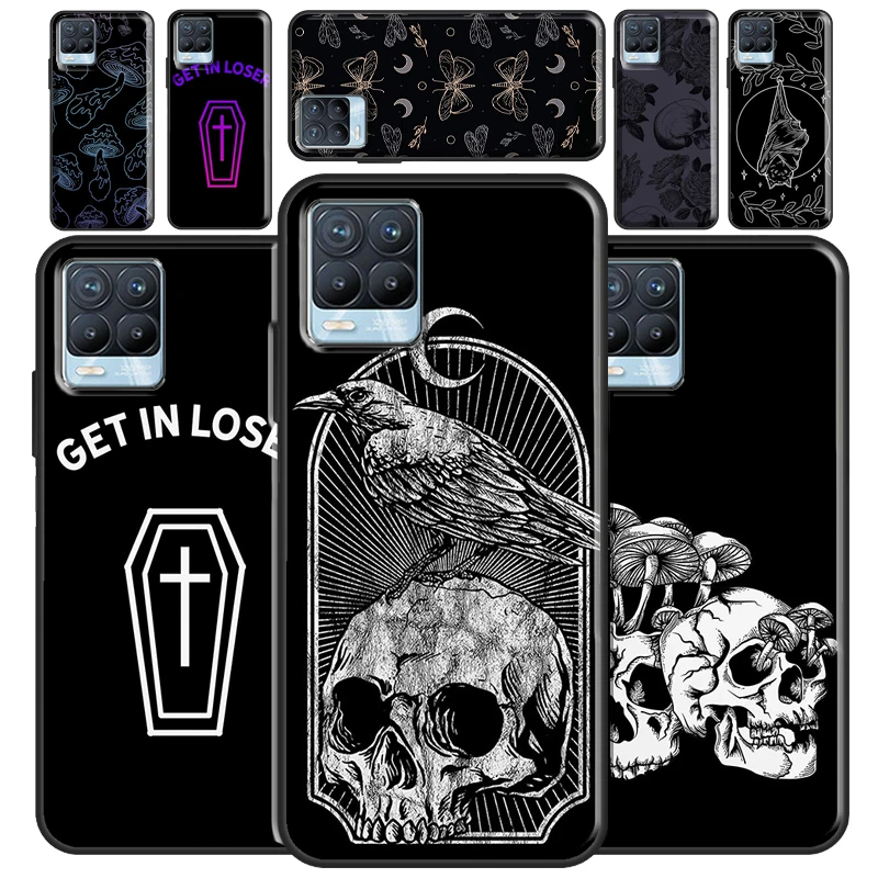 Skull Gothic Creepy Pastel Goth For OPPO Realme 7 8 Pro 8i 9i C21 GT Neo 2 Case For OnePlus 9R 8T Nord2 8 9 10 Pro Cover