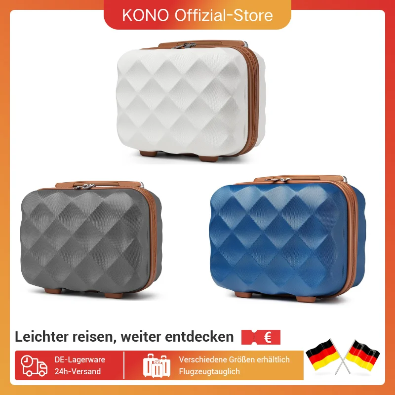 British Traveler Beauty Case custodia rigida custodia per il trucco bagaglio a mano impugnatura portatile Span belt Grey muslimah