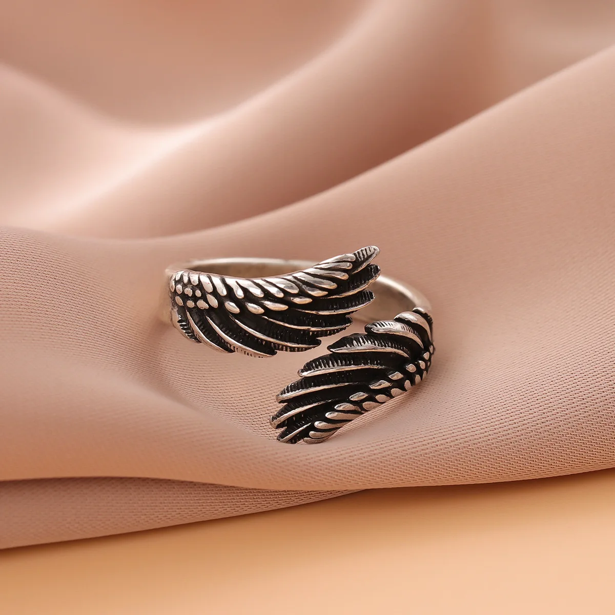BF CLUB 925 Sterling Rings for Women Fashion Geometric Handmade Irregular Wings Ring Party Christmas Gift