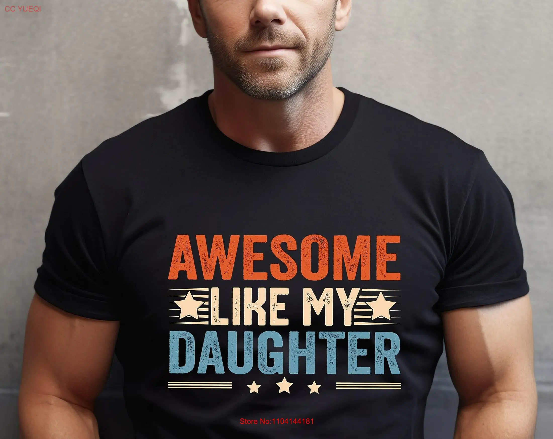 Geweldig als mijn dochters T-shirt Vaderdag Echtgenoot Mannen Grappig voor papa en dochter Ideeën lange of korte mouwen