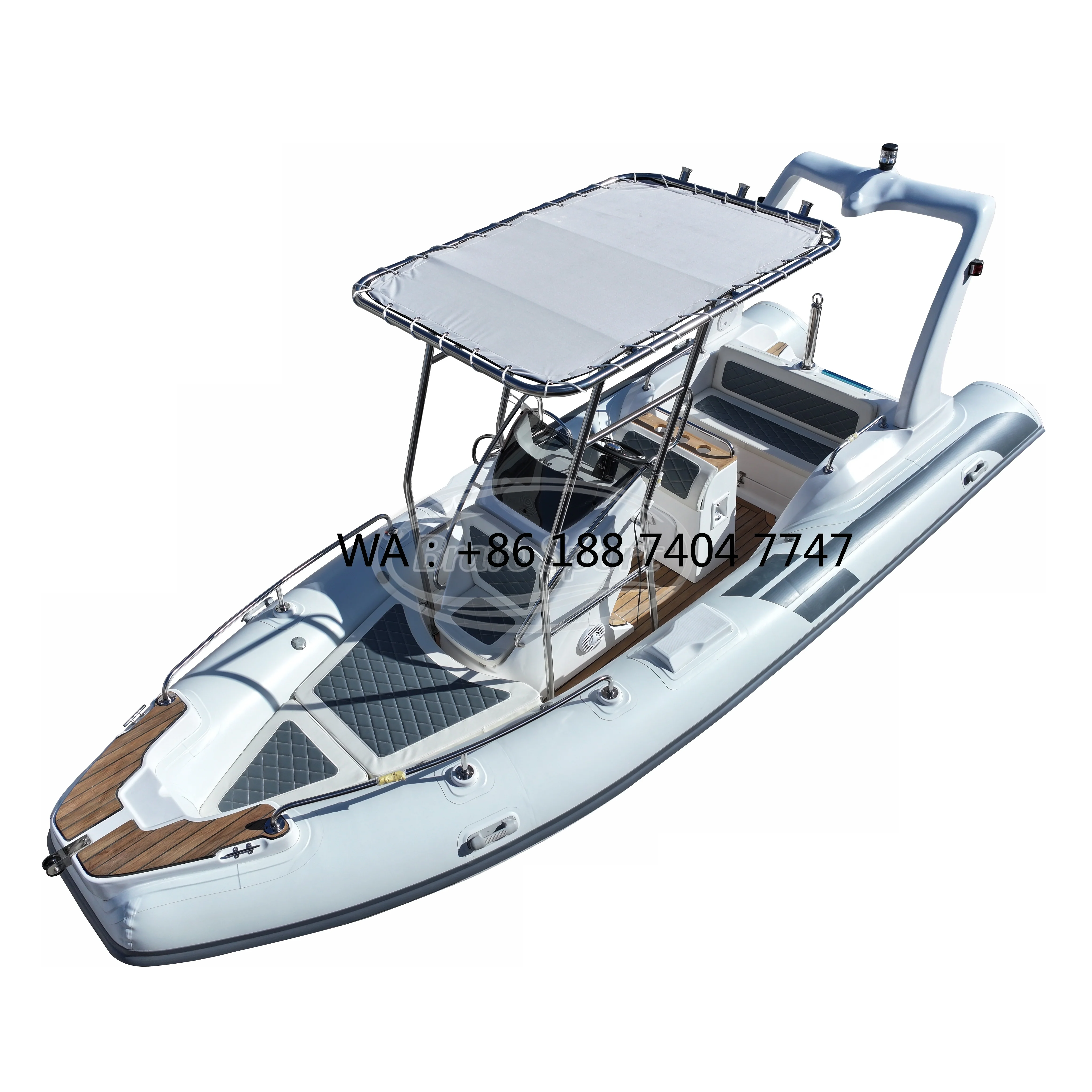 Best Selling 580cm T-TOP Luxury Fiberglass Hull Double Deep V Inflatable Rib Boat with CE Certificate