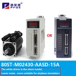 80ST-M02430 220V 750W AC Servo motor 2.39N.M. 3000RPM 0.75KW servomotor Single-Phase ac drive permanent magnet Matched Driver