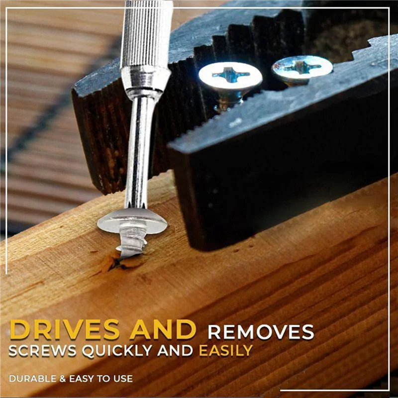 

B84B-2X Push Pull Ratchet Screwdriver Set 5 In 1 Screwdriver Bit Set Sleeve Driver Bit-Holder Ratchet Socket Screw Kit Brown