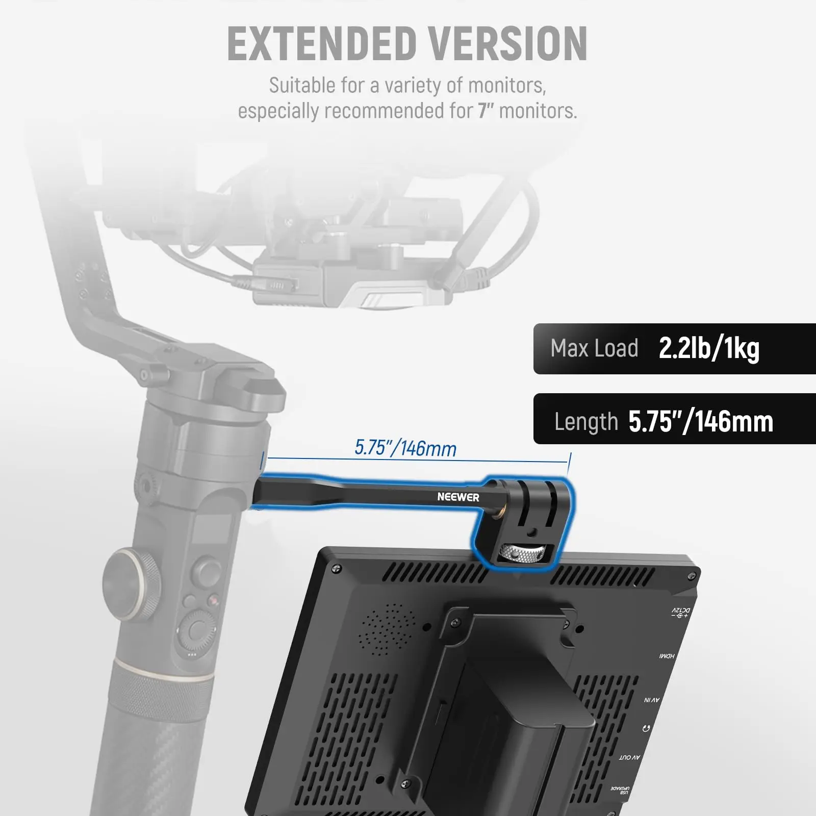 Regulowane mocowanie monitora polowego NEEWER 360 °   Obrotowy uchwyt monitora kamery do DJI RS4 Pro RS3 RS2 RSC2 ZHIYUN Crane 2S Crane 3 3S — zdjęcie produktu 2