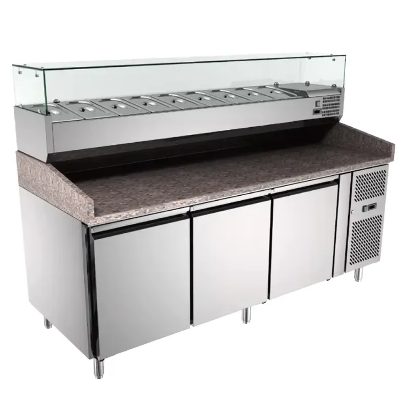 Commercial Desktop Pizza Salad Fruit Display Cooler Freezer Direct Cooling Mode for Salad Bar