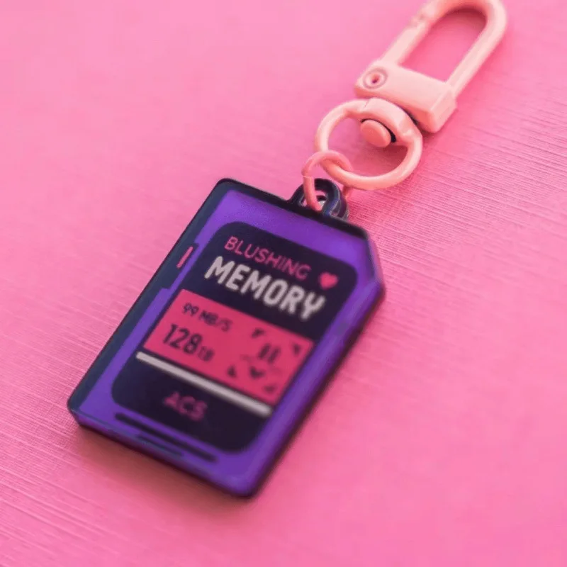 Aesthetic Memory Card Keychain Car Keychain Cute Acrylic Bag Charm, Kawaii Purse Accessory, Trendy Gift Idea bag accessories