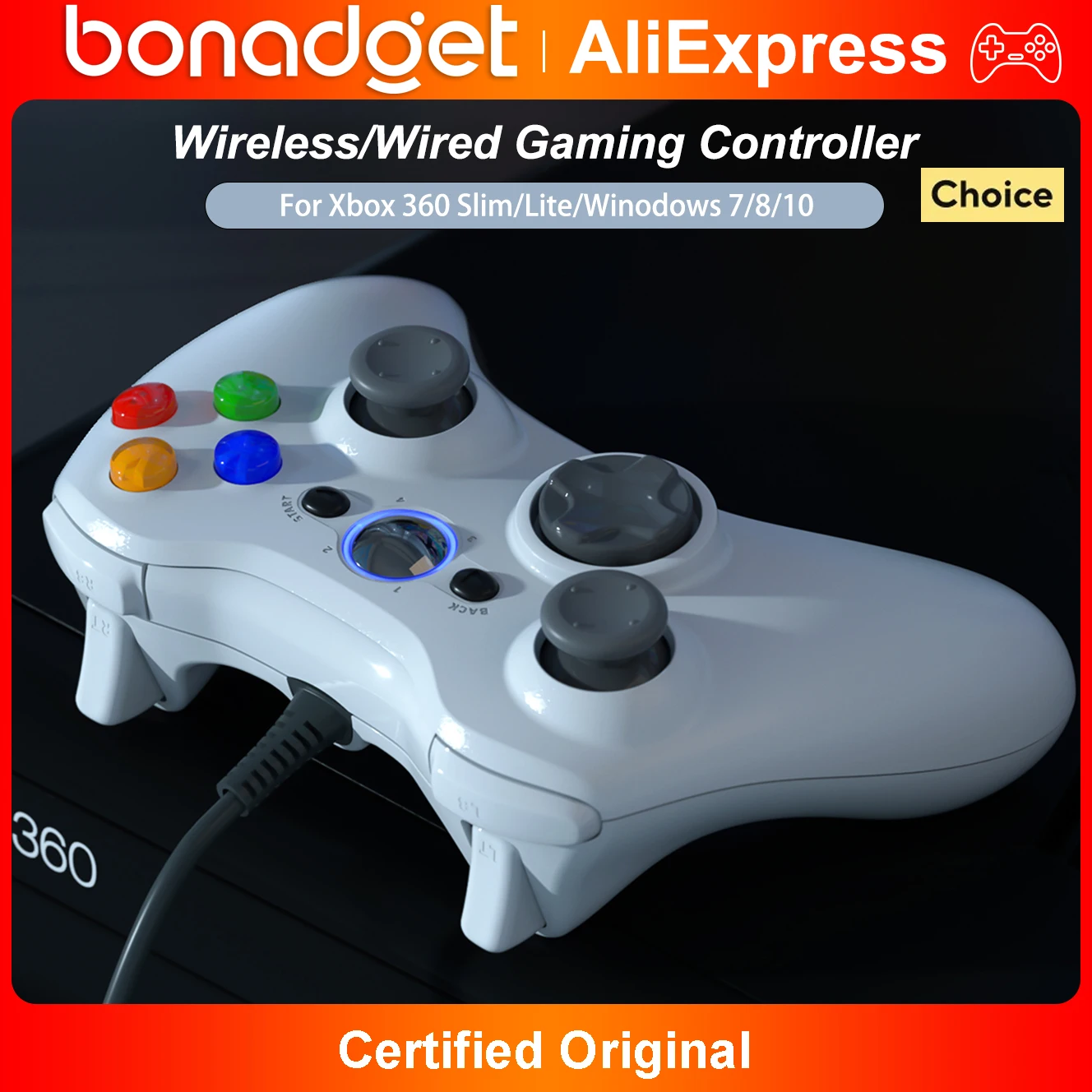 For Xbox 360 Slim/Lite/E/PC Controller,Wireless/Wired Game R