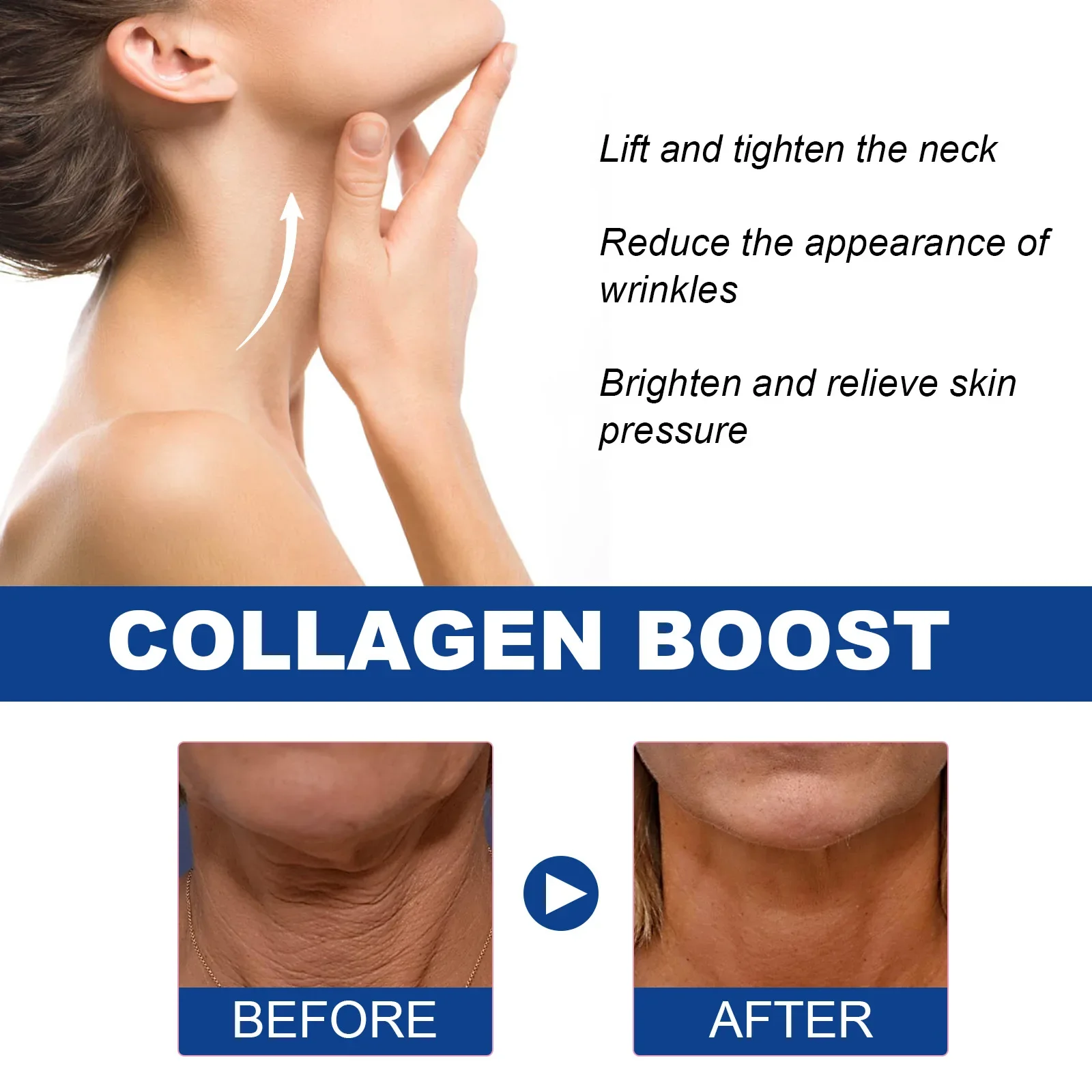 Collagen Anti-wrinkle Whitening Anti-aging Neck Cream Double Chin Fine Lines Reduction Moisturizing Beauty Firming Skin Care 20g