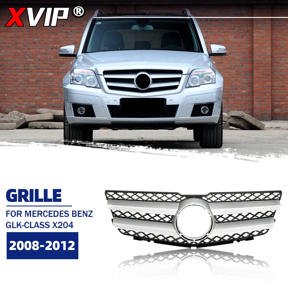 

XVIP Chrome Silver FCL2 Style Racing Grille Bumper Grill Upper Grill For Mercedes Benz GLK-Class X204 08-12 GLK280 GLK300 GLK350