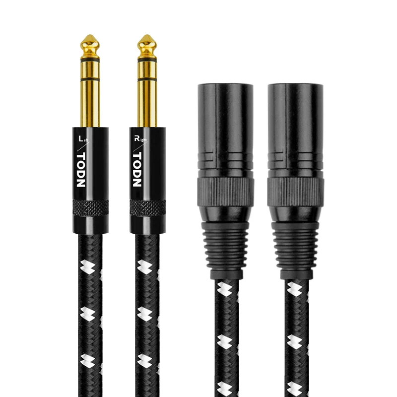 TODN HIFI 1 para stereofoniczny kabel XLR męski do gniazda aux 6,5 mm męski Odpowiedni do wzmacniaczy, mikrofonów