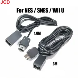 JCD 1pcs 1.8M 3M Extension Cable Game Extender Cord For SNES Classic Mini Controller For NES Wii Controller Black